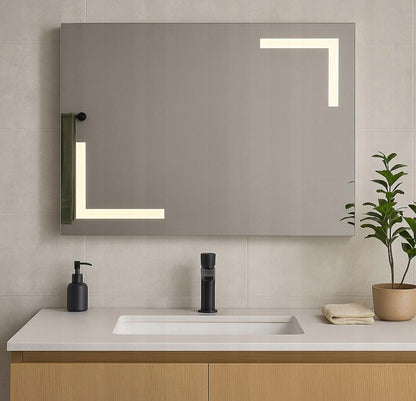 Didelis LED vonios veidrodis Aries 100x80 cm be jungiklio