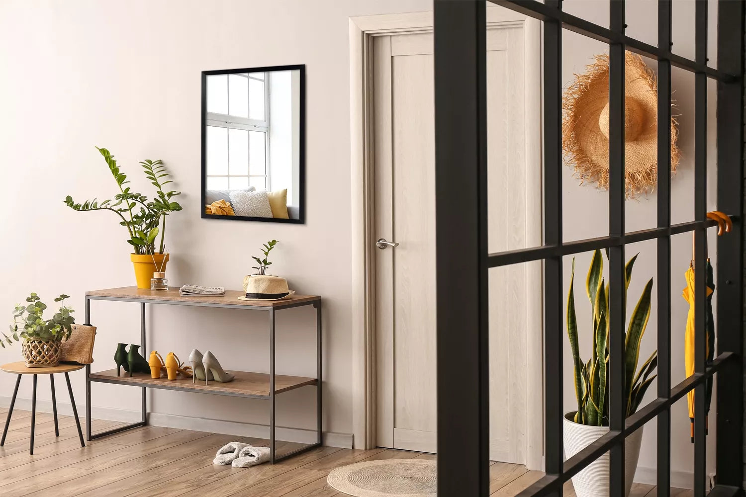 Stačiakampis veidrodis juodame glamour rėmelyje 60x40