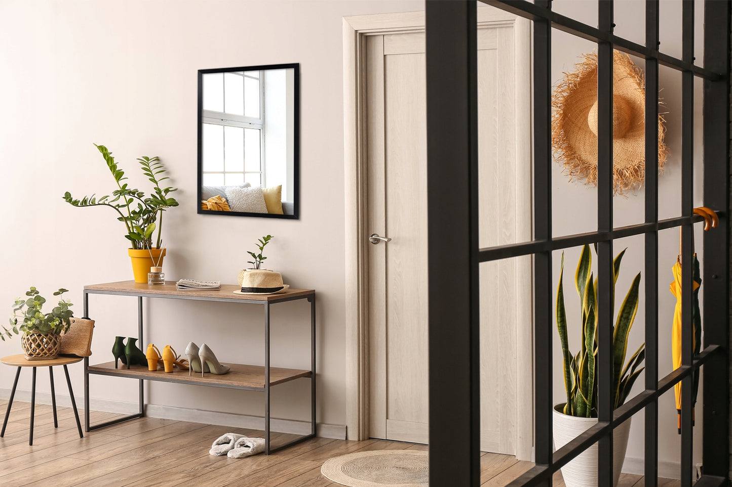 Stačiakampis veidrodis juodame glamour rėmelyje 60x40