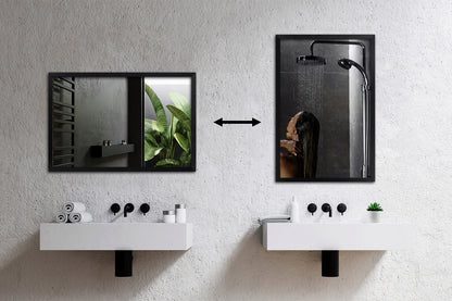 Stačiakampis veidrodis juodame glamour rėmelyje 60x40