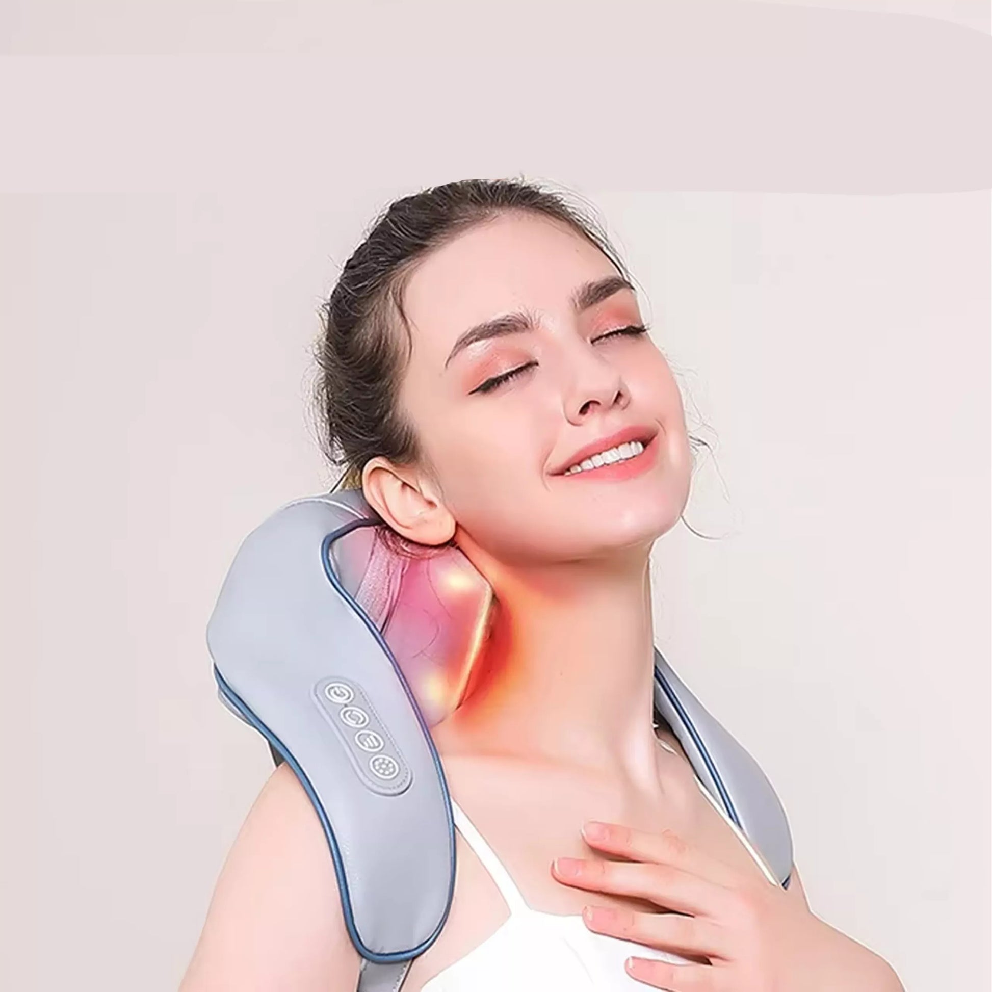 Belaidis masažuoklis kaklui, pakaušiui ir nugarai su šildymu, Shiatsu, įkraunamas