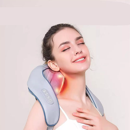 Belaidis masažuoklis kaklui, pakaušiui ir nugarai su šildymu, Shiatsu, įkraunamas