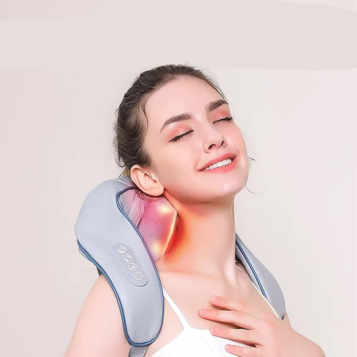 Belaidis masažuoklis kaklui, pakaušiui ir nugarai su šildymu, Shiatsu, įkraunamas