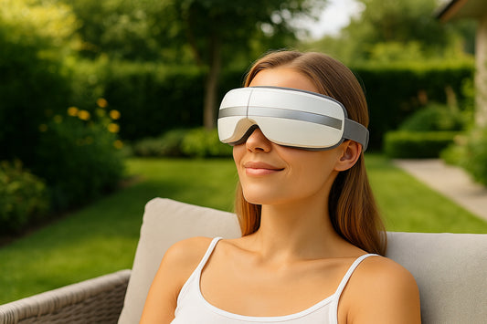 Veido ir akių masažuoklis su šilumos kompresu, 4 masažo režimai, Bluetooth, baltas