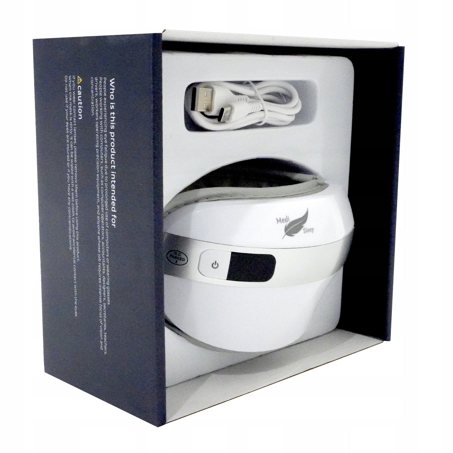 Veido ir akių masažuoklis su šilumos kompresu, 4 masažo režimai, Bluetooth, baltas