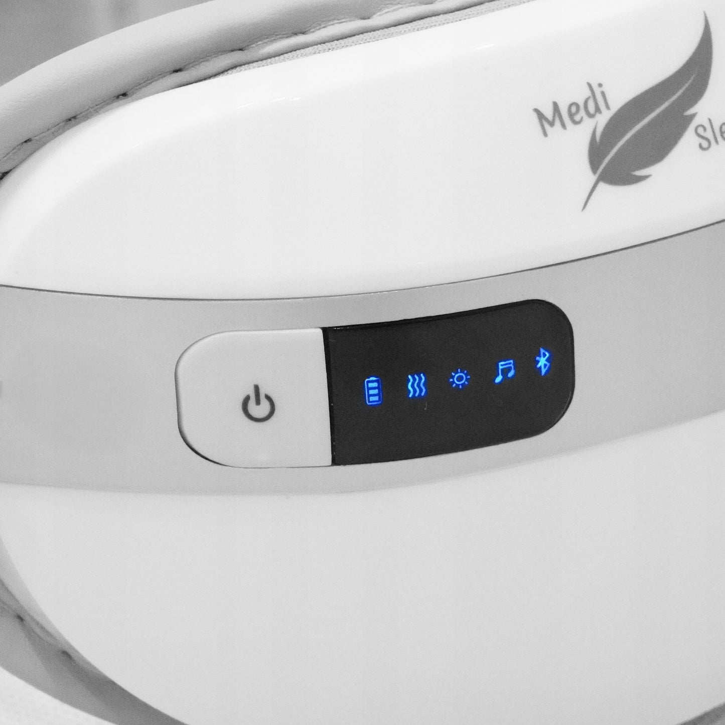 Veido ir akių masažuoklis su šilumos kompresu, 4 masažo režimai, Bluetooth, baltas