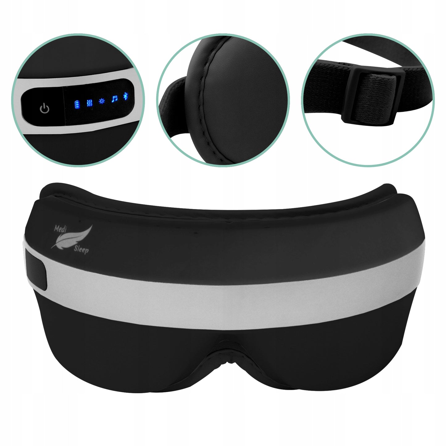 Veido ir akių masažuoklis su šiltu kompresu, 4 masažo režimai, BLUETOOTH reguliuojamas