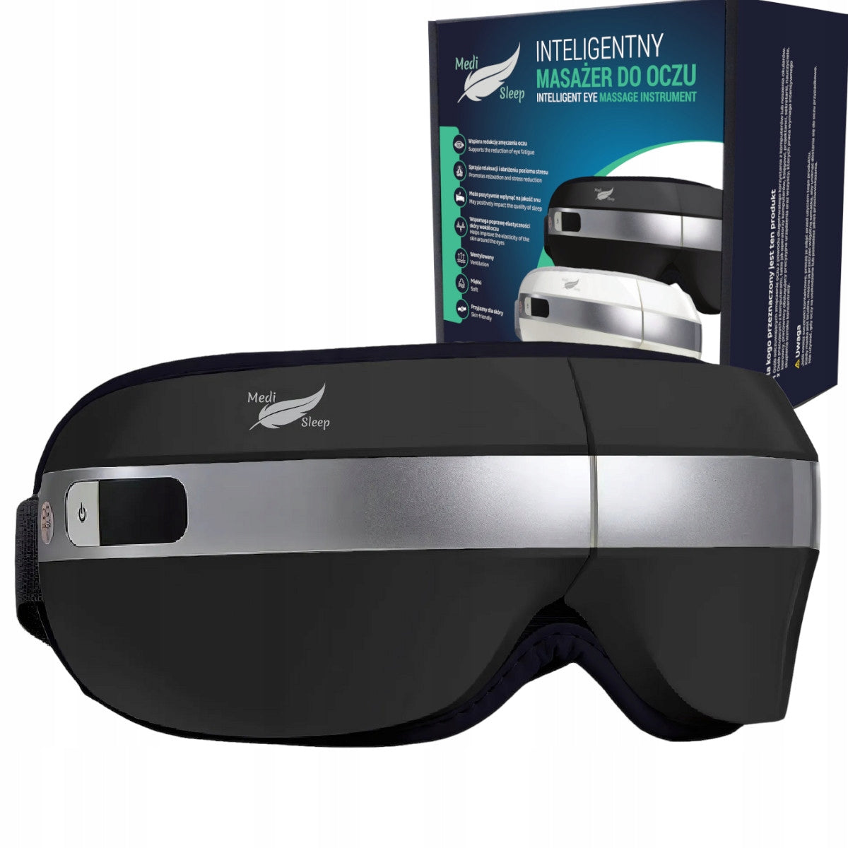 Veido ir akių masažuoklis su šiltu kompresu, 4 masažo režimai, BLUETOOTH reguliuojamas