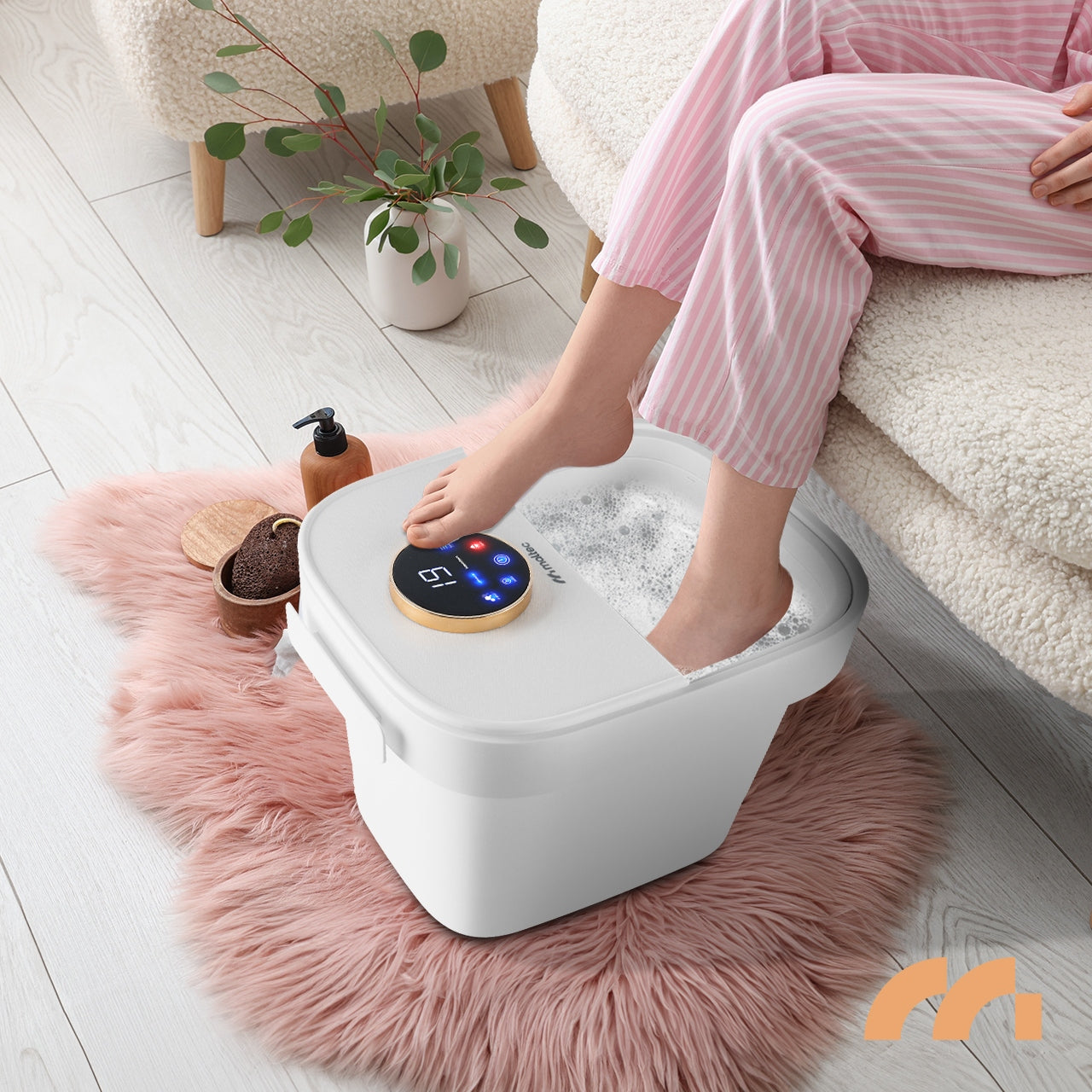 HIDROMASAŽINIS KOJŲ VONELĖ VANDENS ŠILDYMAS, VOLIAI, LAIKMATIS, LED 500W