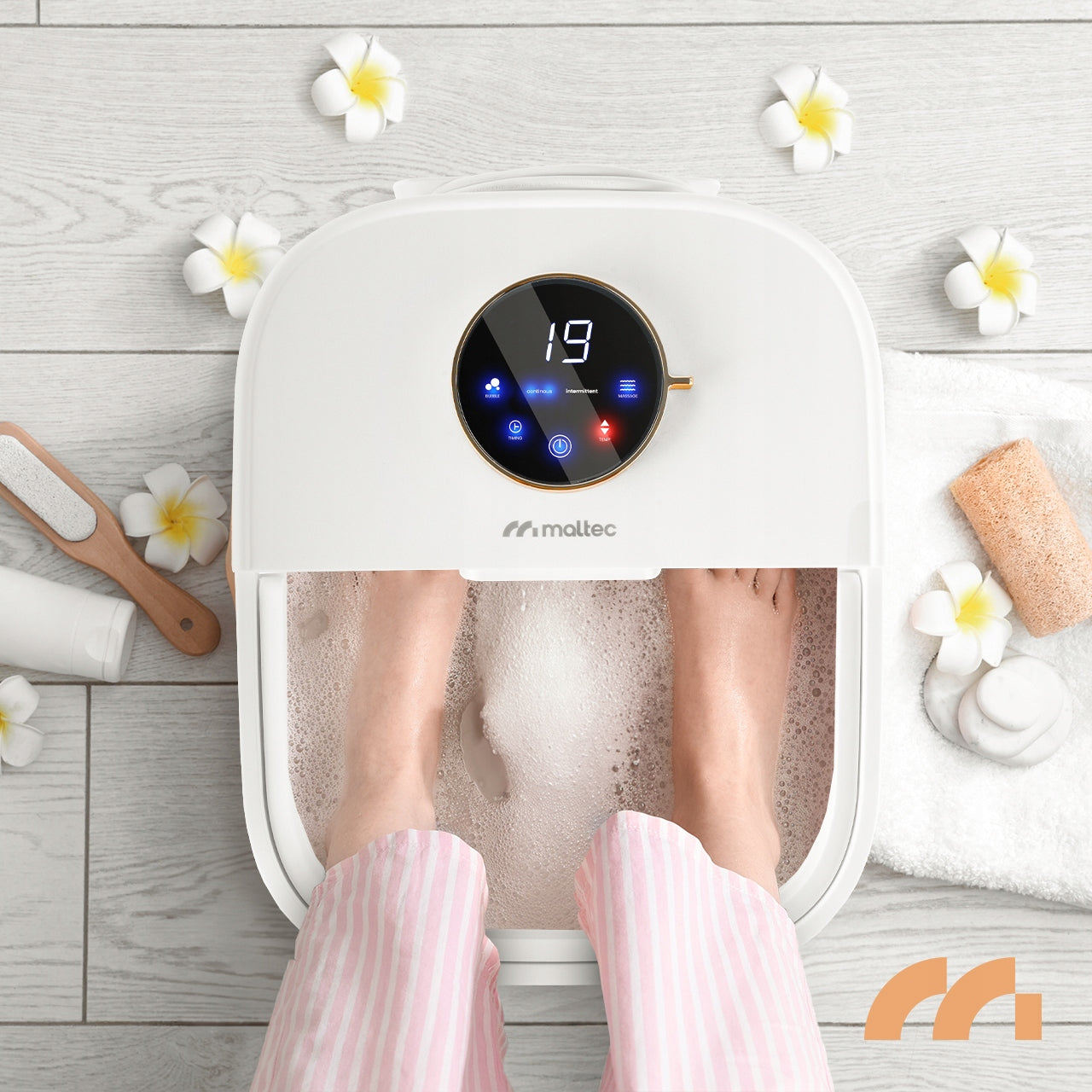 HIDROMASAŽINIS KOJŲ VONELĖ VANDENS ŠILDYMAS, VOLIAI, LAIKMATIS, LED 500W