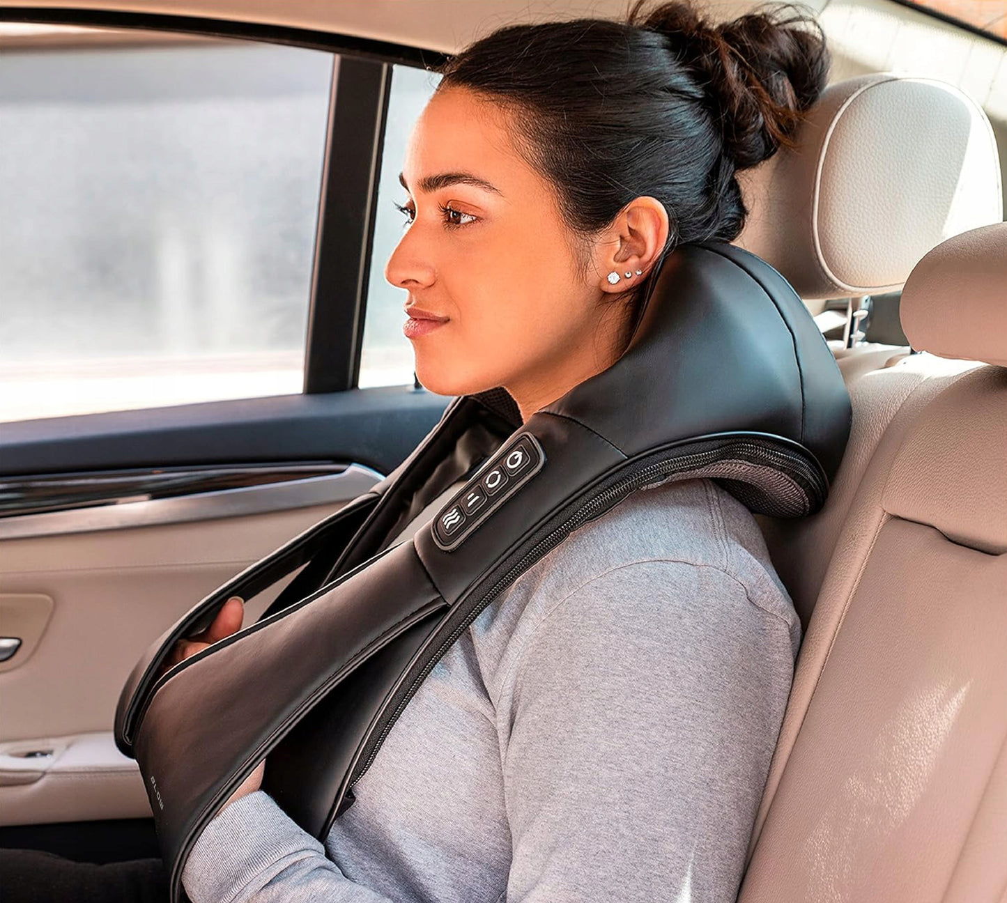 Shiatsu masažuoklis, masažinė pagalvėlė kaklui, nugarai, petims, kojoms, kūnui, su šildymu