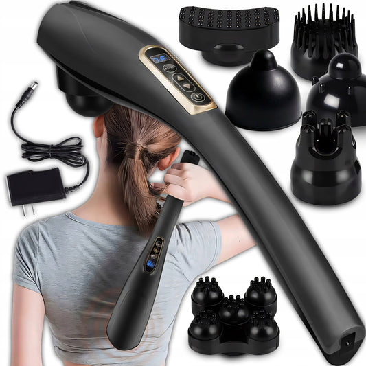 Vibracinis masažuoklis kaklui, kūnui, nugarai. 7 antgaliai. Daugiafunkcis 7in1