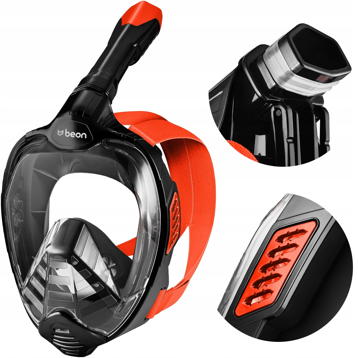 Viso veido nardymo ir snorkeling kaukė suaugusiems, vandeniui, S/M