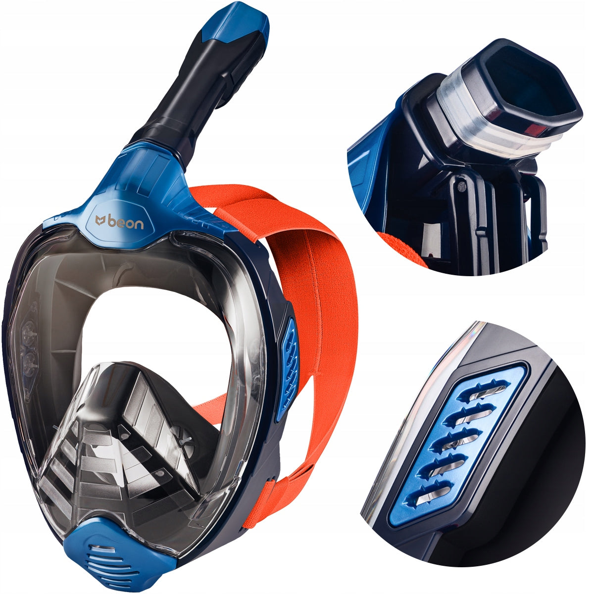 Viso veido nardymo ir snorkelingo kaukė vandeniui, L/XL