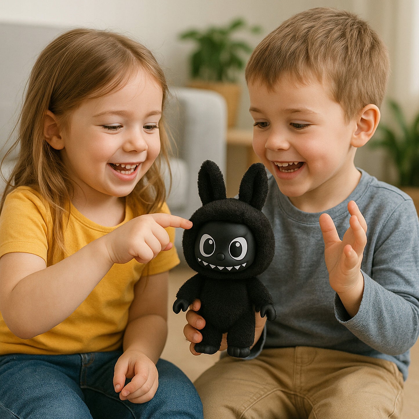 LABUBU Juodas raktų pakabukas-staigmena