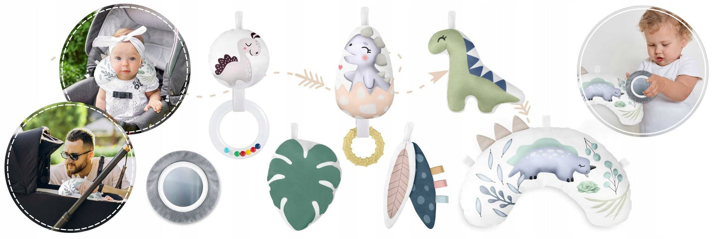 Interaktyvus lavinamasis kilimėlis kūdikiams, kokonas, aptvaras, žaislai, DINO 0+