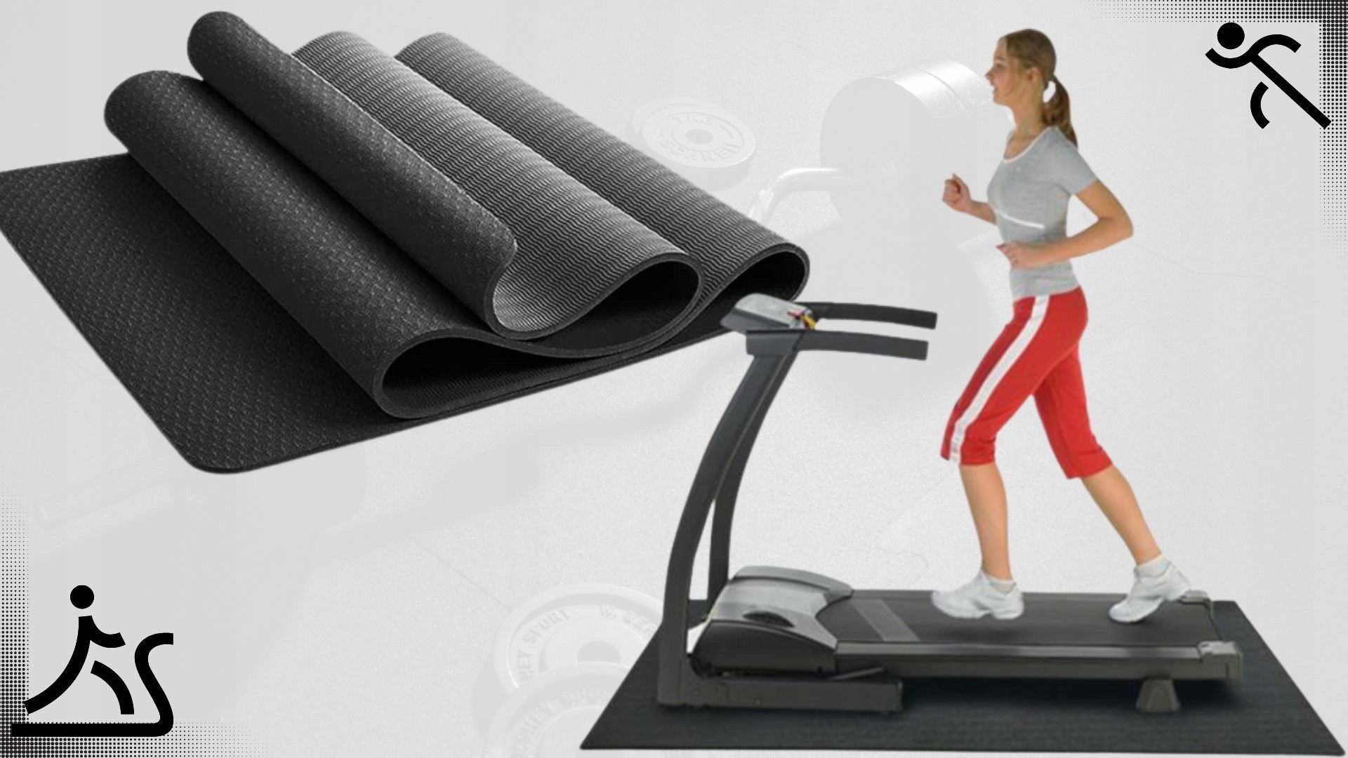 Apsauginė, garsą izoliuojanti kilimėlio po sporto įrangą, storas, didelis, skirtas apsaugoti grindis