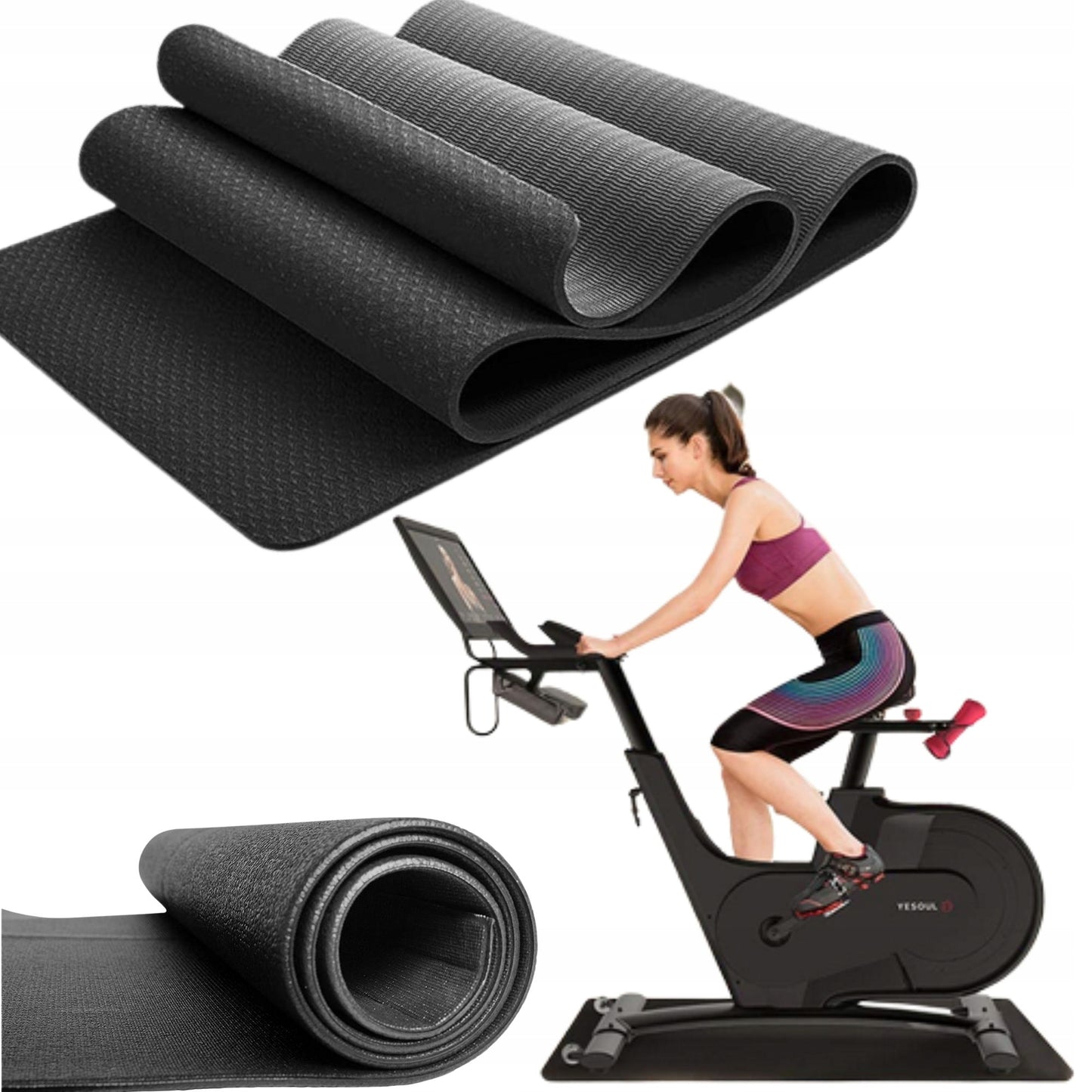 Apsauginė, garsą izoliuojanti kilimėlio po sporto įrangą, storas, didelis, skirtas apsaugoti grindis