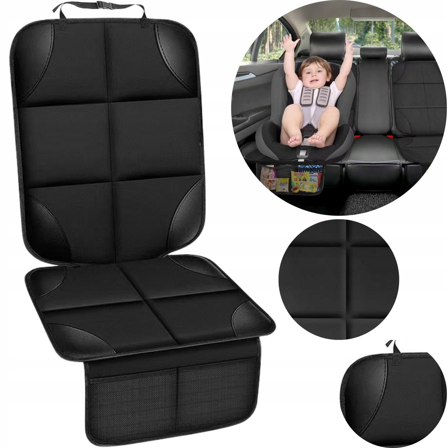 Apsauginis kilimėlis po automobilio kėdute, juodas, 2 vnt.