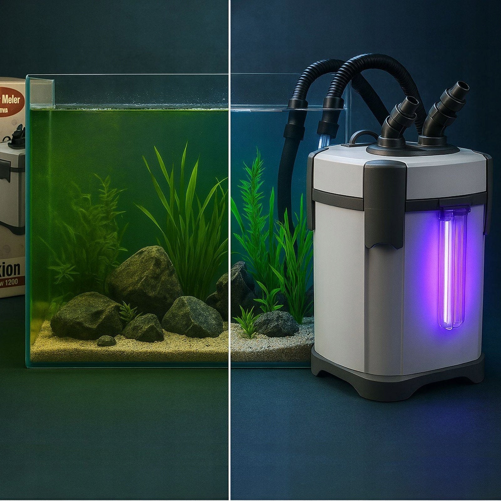 LABAI GALINGAS UVC FILTRAS AKVARIUMUI, TYLESNIS, STERILIZUOJA VANDENĮ IR NAIKINA DUMBBLIUS