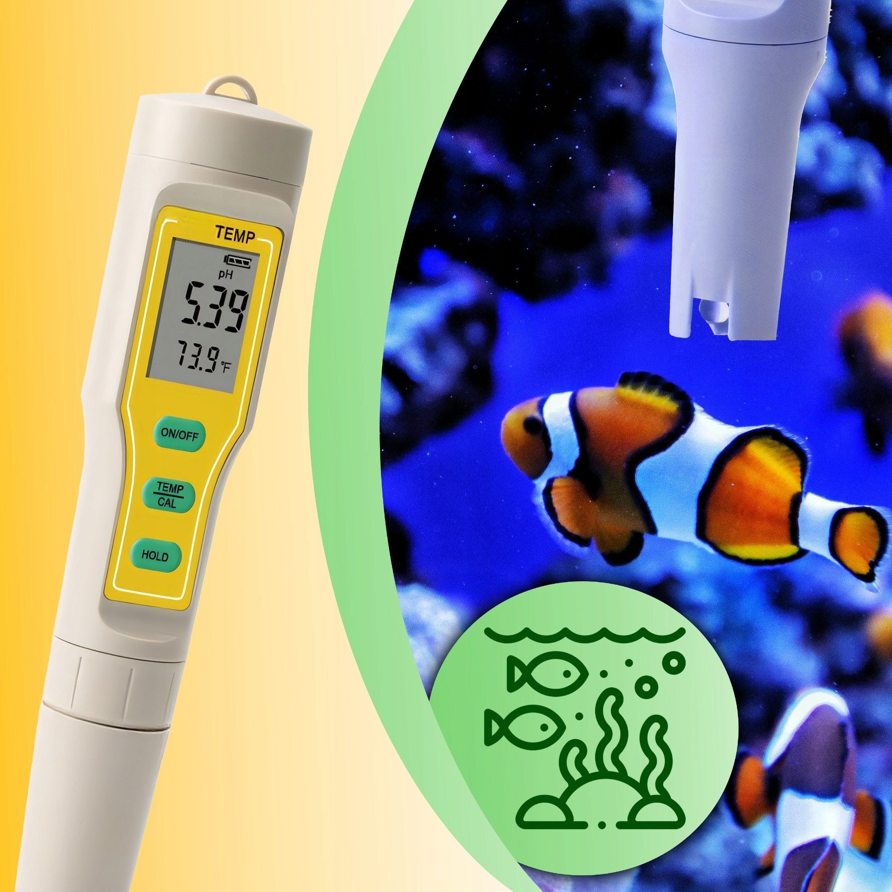 pH METRAS TESTERIS VANDENS RŪGŠTINGUMO MATUOKLIS ATC TERMOMETRAS + 3 BUFERIAI