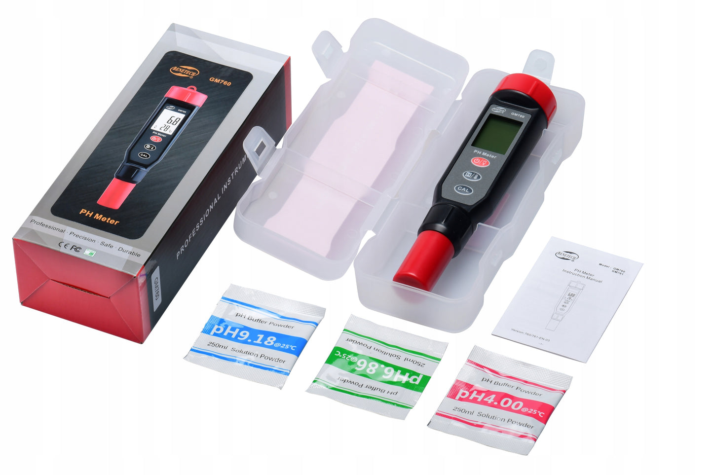 pH matuoklis vandens baseinui su termometru 2in1, automatinis kalibravimas, ATC