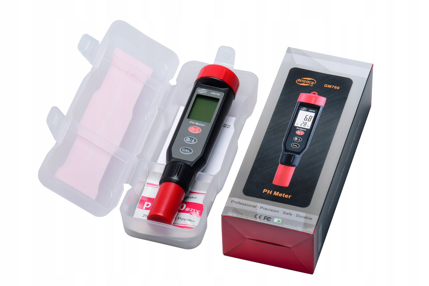 pH matuoklis vandens baseinui su termometru 2in1, automatinis kalibravimas, ATC