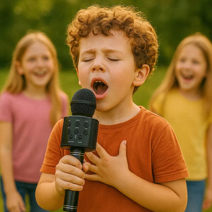 Belaidis mikrofonas ir Bluetooth garsiakalbis – Karaoke pramogoms vaikams, puiki dovana HQ