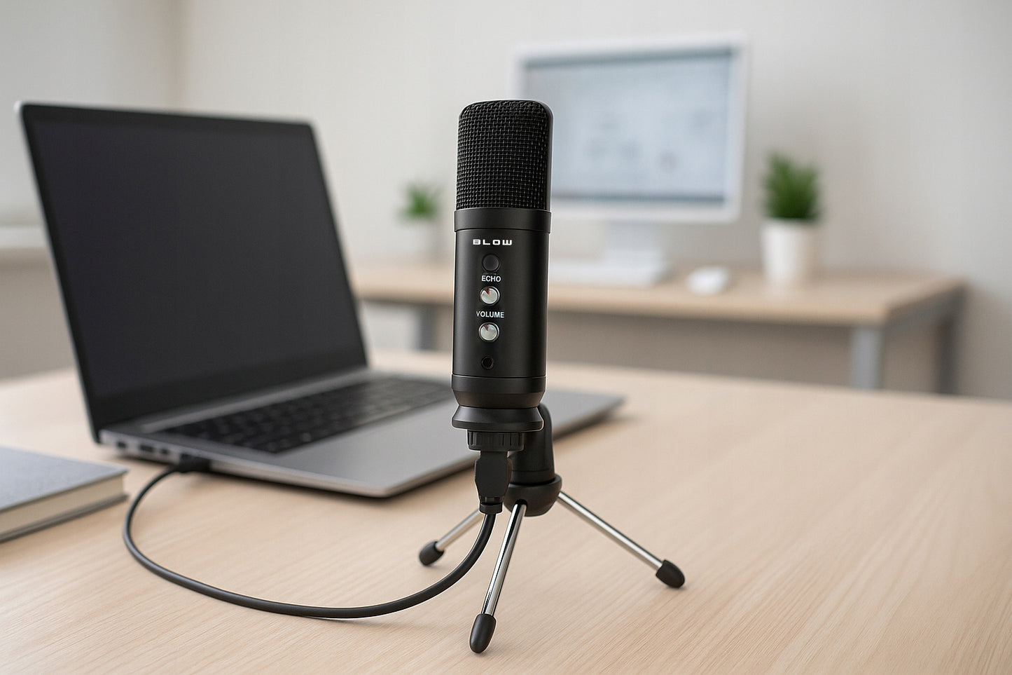 MIKROFONAS KOMPIUTERIUI ŽAIDIMŲ TALPINIS STUDIJINIS TRIPOD LAIKIKLIS USB