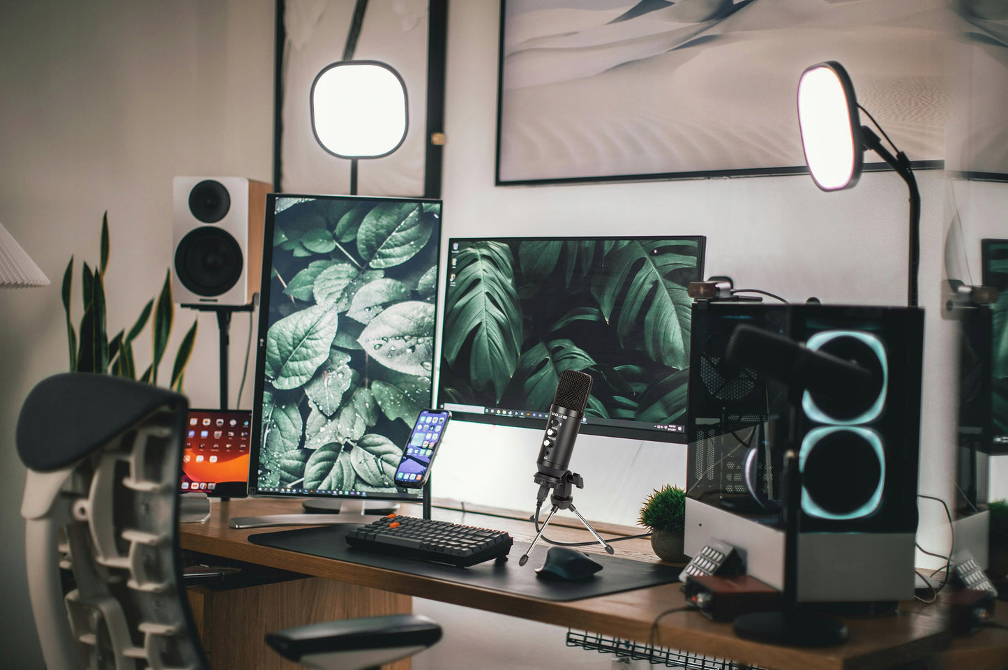 MIKROFONAS KOMPIUTERIUI ŽAIDIMŲ TALPINIS STUDIJINIS TRIPOD LAIKIKLIS USB