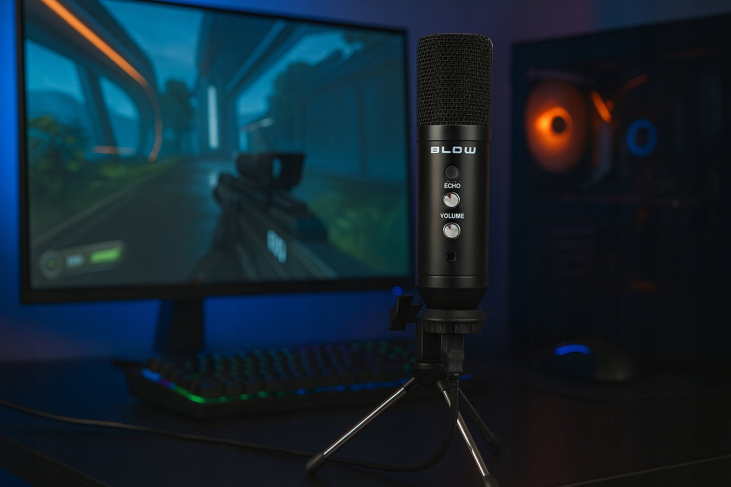 MIKROFONAS KOMPIUTERIUI ŽAIDIMŲ TALPINIS STUDIJINIS TRIPOD LAIKIKLIS USB