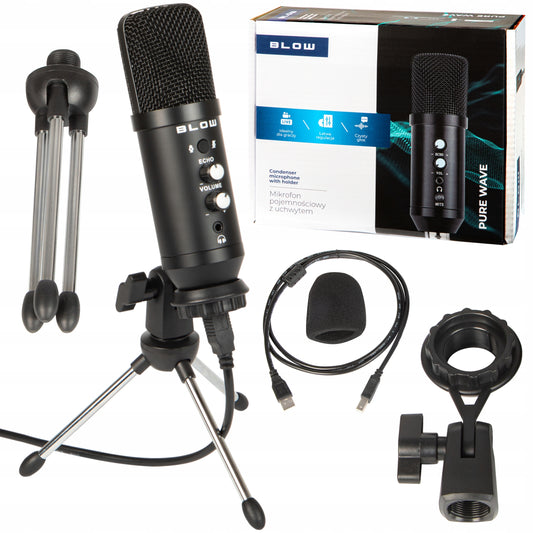 MIKROFONAS KOMPIUTERIUI ŽAIDIMŲ TALPINIS STUDIJINIS TRIPOD LAIKIKLIS USB