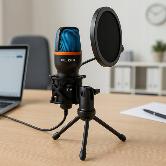 Kompiuterinis kondensatorinis žaidimų, studijinis, karaoke mikrofonas su USB ir filtru