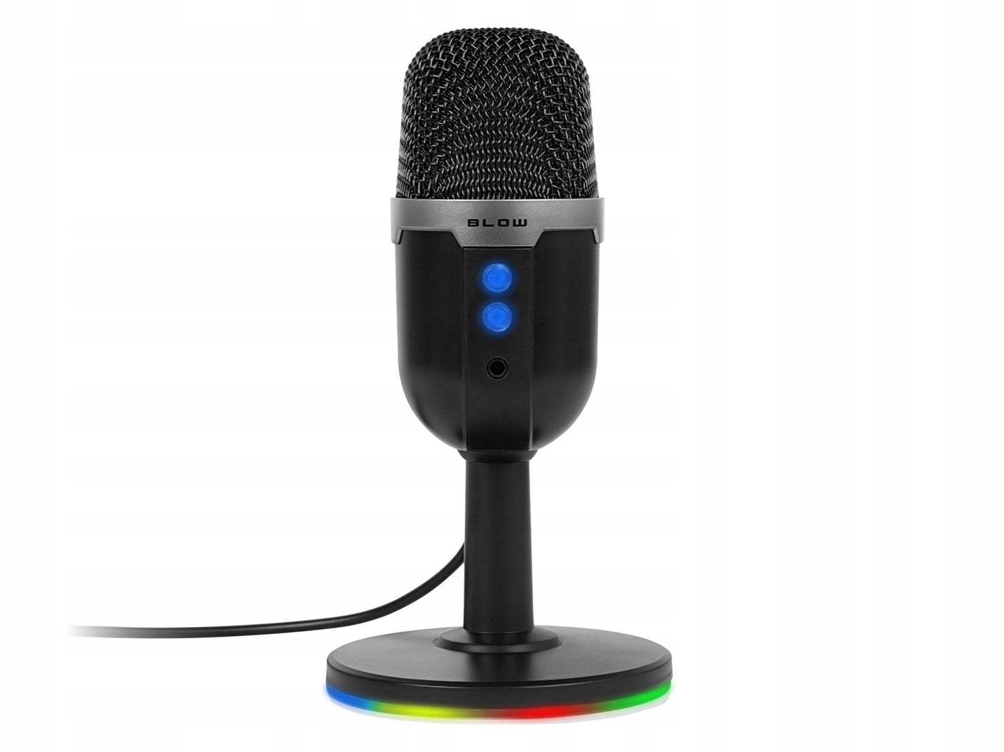 Kondensatorinis mikrofonas kompiuteriui, žaidimų, studijinis, karaoke, USB, LED RGB