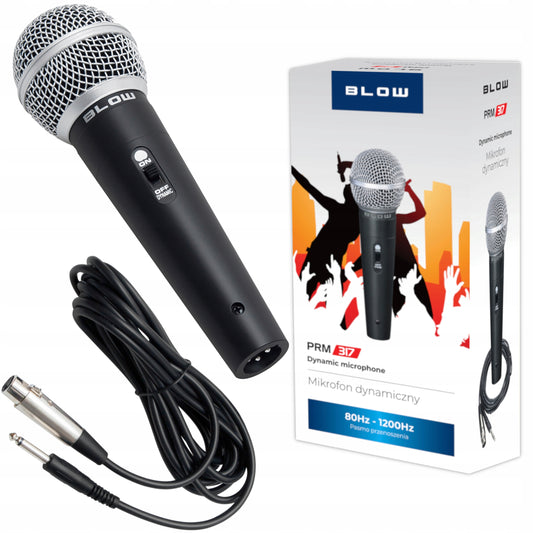 Dinaminis laidinis mikrofonas scenai / karaoke, metalinis, su 5m laidu, DJ