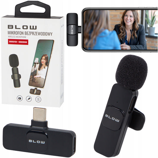 Belaidis apykaklinis mikrofonas-imtuvas Android telefonui, USB-C jungtis