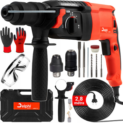 Galingas SDS+ gręžtuvas su betono kaltuvu 2600W + 2,8m laidas