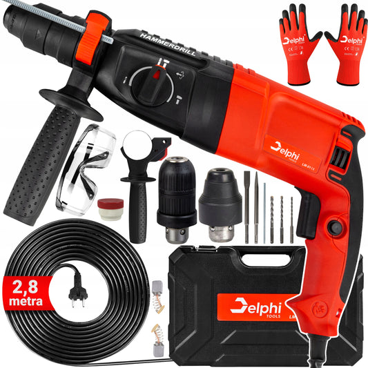 Galingas SDS+ gręžtuvas su betono kaltuvu 2600W + 2,8m laidas