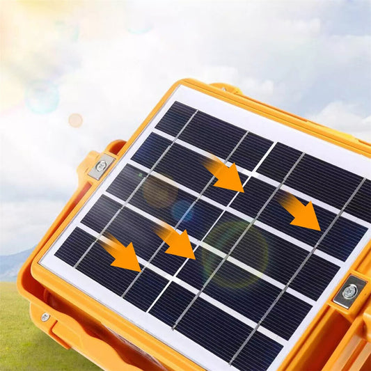 Galingas nešiojamas saulės šviestuvas 200W akumuliatorius darbui statybvietėse POWERBANK