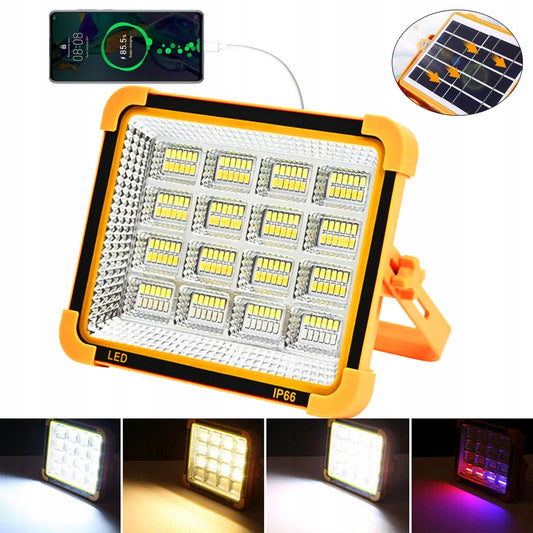Galingas nešiojamas saulės šviestuvas 200W akumuliatorius darbui statybvietėse POWERBANK