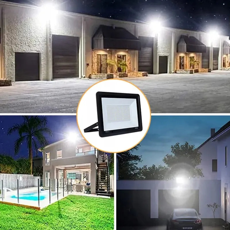 Galingas LED halogeninis prožektorius 100W su judesio ir prieblandos jutikliu 3500lm SLIM