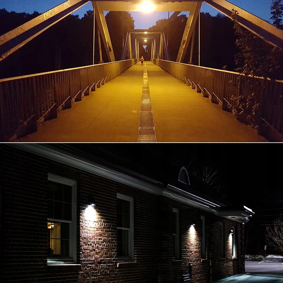 Galingas LED halogeninis prožektorius 100W su judesio ir prieblandos jutikliu 3500lm SLIM
