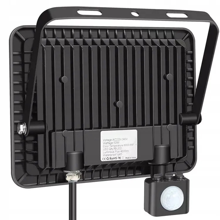Galingas LED halogeninis prožektorius 100W su judesio ir prieblandos jutikliu 3500lm SLIM