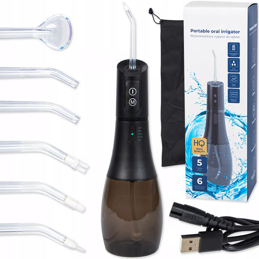 Galingas belaidis burnos irigatorius, 5 režimai, 400ml + dėklas