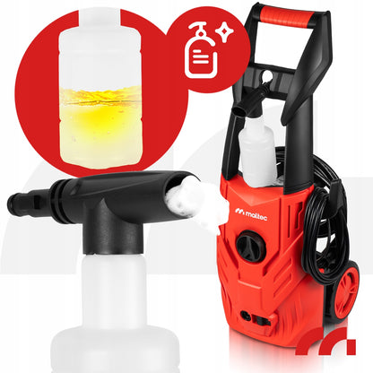 MalTec Kompaktiškas aukšto slėgio plovimo įrenginys su savisiurbiu aliumininiu siurbliu, galingas TURBO