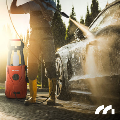 MalTec Kompaktiškas aukšto slėgio plovimo įrenginys su savisiurbiu aliumininiu siurbliu, galingas TURBO