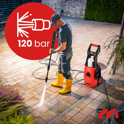 MalTec Kompaktiškas aukšto slėgio plovimo įrenginys su savisiurbiu aliumininiu siurbliu, galingas TURBO