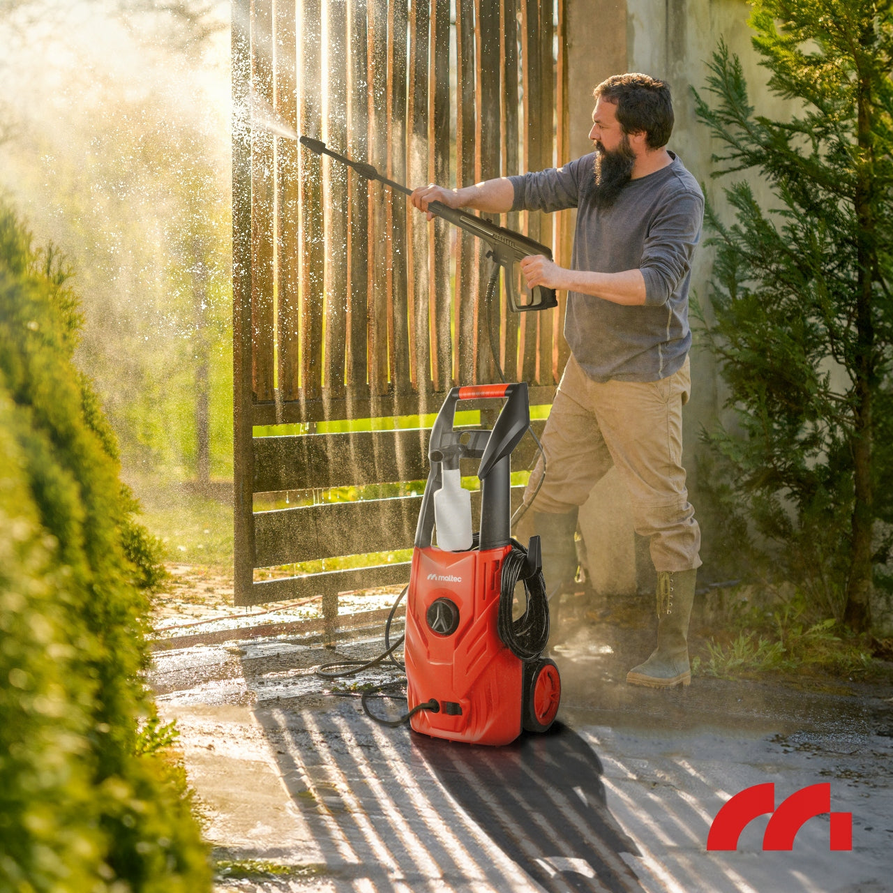 MalTec Kompaktiškas aukšto slėgio plovimo įrenginys su savisiurbiu aliumininiu siurbliu, galingas TURBO