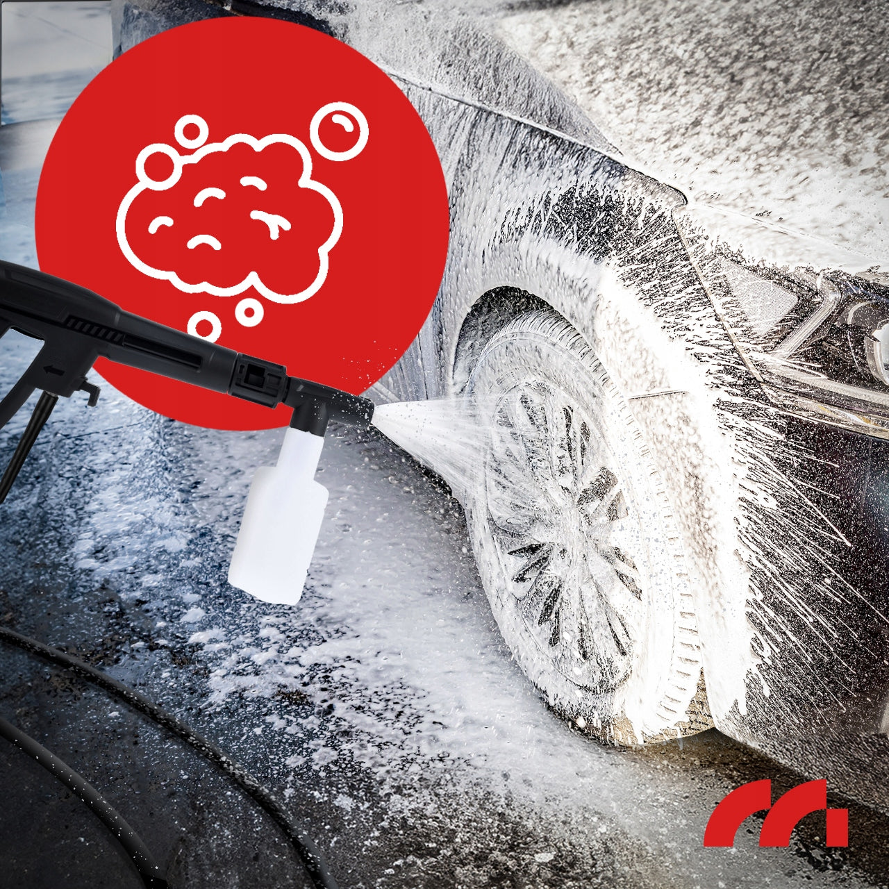 MalTec Kompaktiškas aukšto slėgio plovimo įrenginys su savisiurbiu aliumininiu siurbliu, galingas TURBO