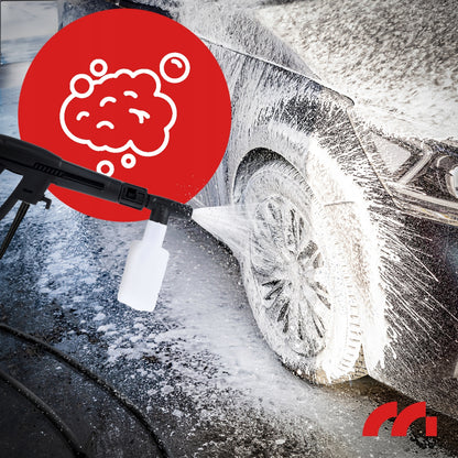 MalTec Kompaktiškas aukšto slėgio plovimo įrenginys su savisiurbiu aliumininiu siurbliu, galingas TURBO